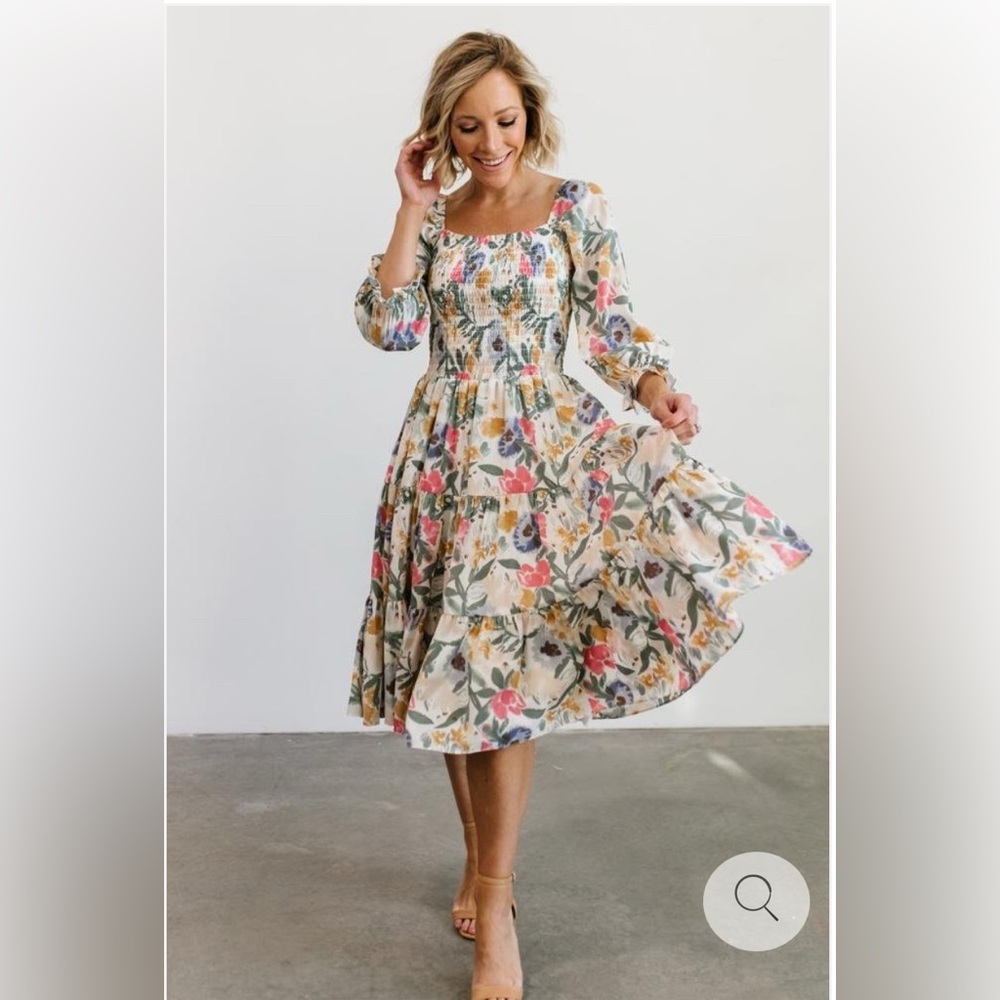 Marta Smocked Midi Dress Baltic Born